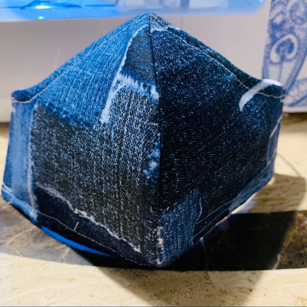 Reversible Denim patch mask double filter